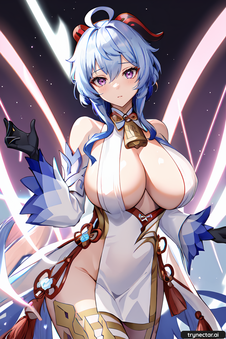 1girl ai_generated breasts clothing female_only ganyu_(genshin_impact) genshin_impact hentai horns trynectar.ai waifu2x