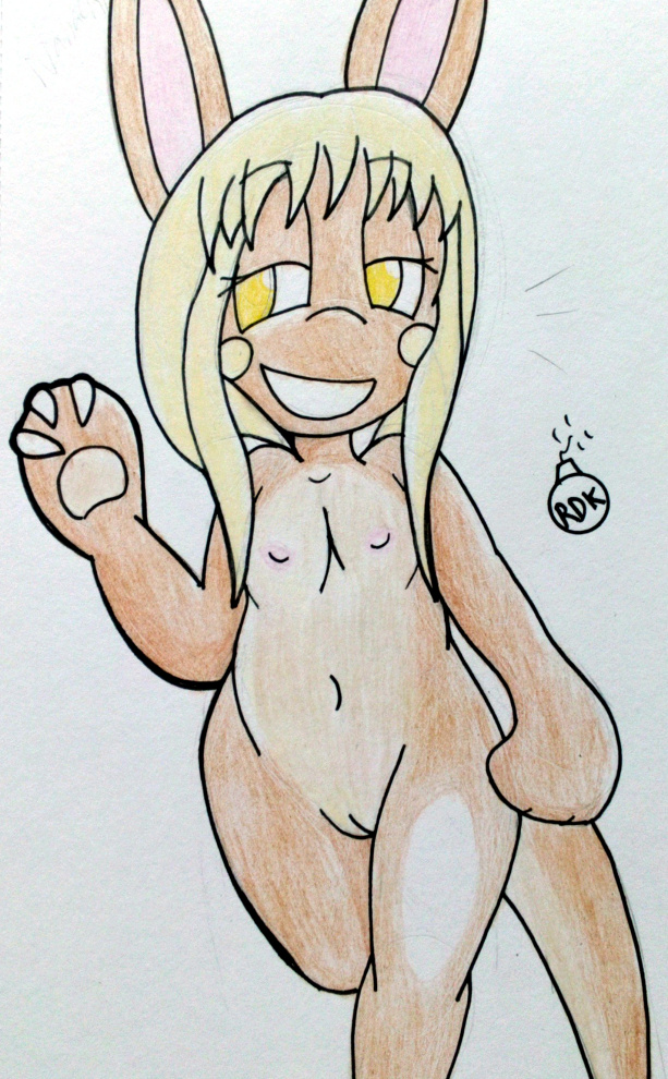 1girl anthro female_only hollow long_ears made_in_abyss monster_girl nanachi nude nude_female pussy rdk small_breasts