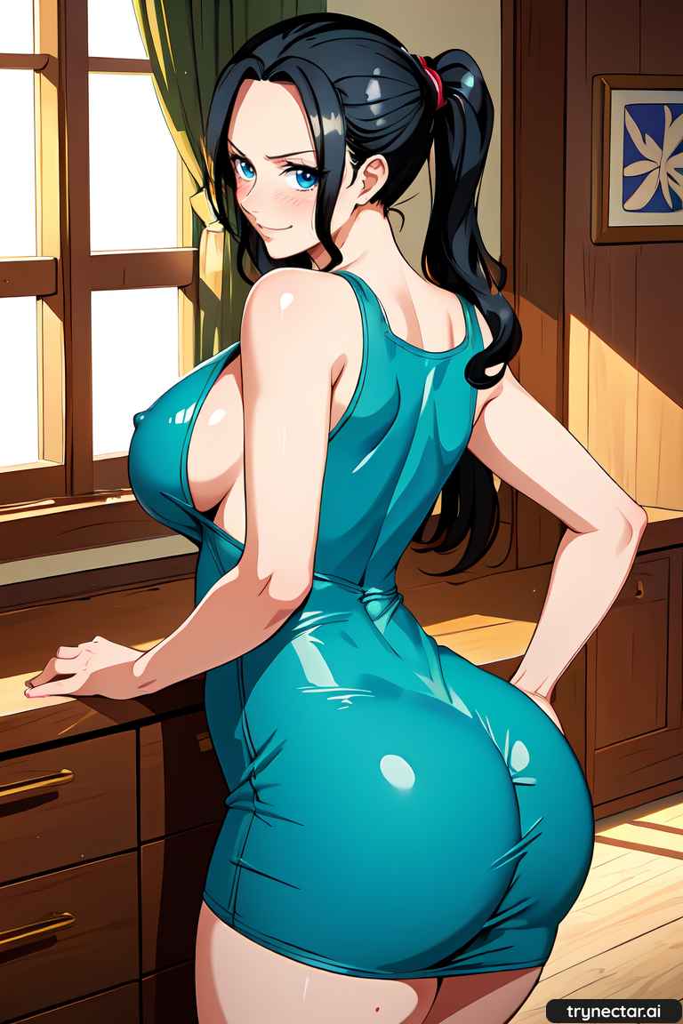 1girl ai_generated anime ass booty fat_ass from_behind hentai nico_robin one_piece