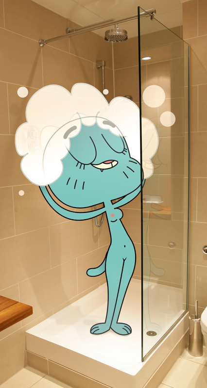 1girl 1girl 1girls 2011 breasts cartoon_network cat_humanoid closed_eyes closed_mouth female_focus female_only fur furry furry_only grin naked_female nicole_watterson nipples nude nude nude_female shower showering smile solo_focus straight_hair tail the_amazing_world_of_gumball