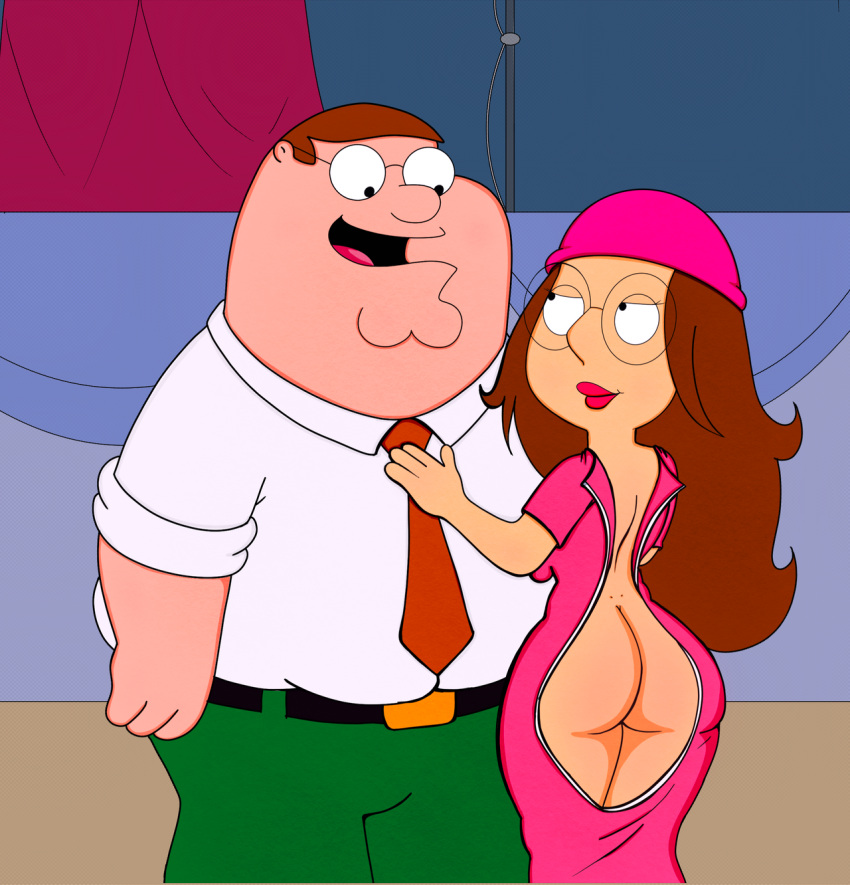1boy 1girl 20th_century_fox alternate_version_available artist_request ass big_ass dat_ass dress family_guy father_&amp;_daughter female glasses hat incest male male/female meg_griffin no_bra no_panties no_underwear open_dress peter_griffin