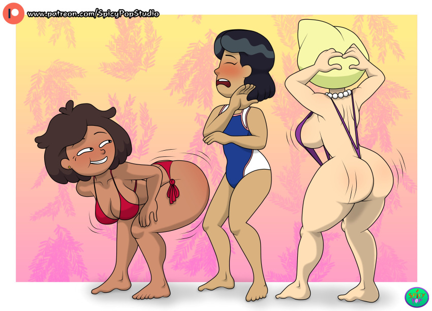 3_girls amphibia ass bikini breasts milf mrs._boonchuy mrs._waybright mrs._wu one-piece_swimsuit oum_boonchuy sling_bikini spicypop swimsuit tagme the_simpsons_reference twerking