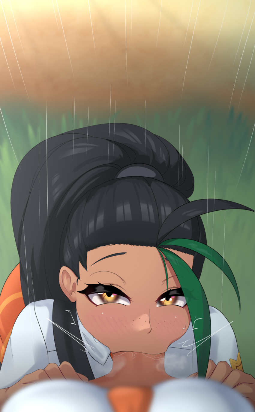 1futa 1girl1futa 1girls big_breasts big_penis black_hair blush breasts clothed clothing dark-skinned_female dark_skin deepthroat duo erection faceless_futanari fellatio female female_focus fully_clothed futa_on_female futa_pov futanari game_freak green_highlights high-angle_view human juliana_(pokemon) kt80at large_breasts licking licking_penis light-skinned_futanari light_skin long_hair mostly_clothed nemona_(pokemon) nintendo oral penis penis_licking pokemon pokemon_sv ponytail pov school_uniform sex standing sucking_penis tongue tongue_out uncensored