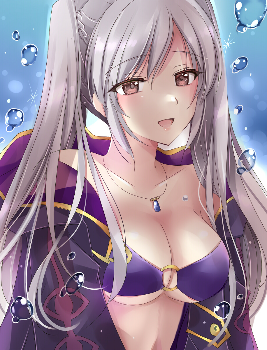 1girl 1girl 1girl alluring alternate_costume bikini breasts female_only fire_emblem fire_emblem_awakening fire_emblem_heroes kirishima_riona looking_at_viewer nintendo official_alternate_costume purple_bikini purple_swimsuit robin_(fire_emblem) robin_(fire_emblem)_(female) robin_(summer)_(fire_emblem)_(female) swimsuit