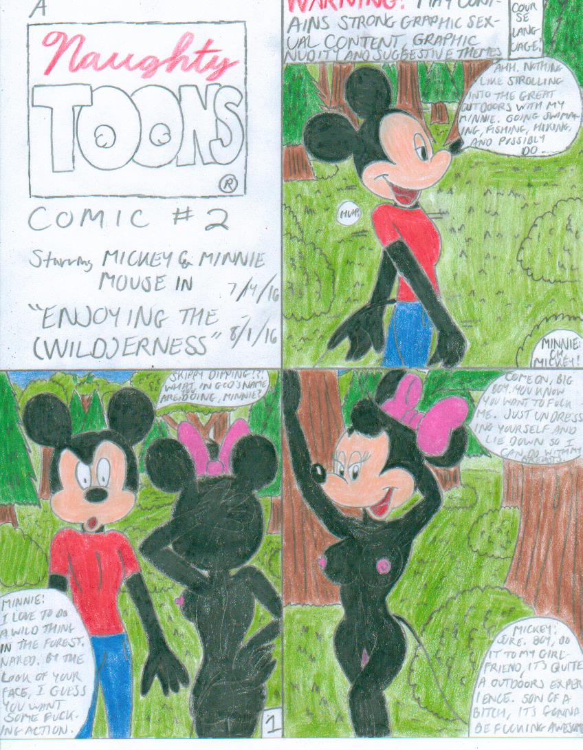 1boy 1girl 1girl comic disney disney_channel forest male mickey_mouse mickey_mouse_shorts minnie_mouse mouse nude nude shrekrulez