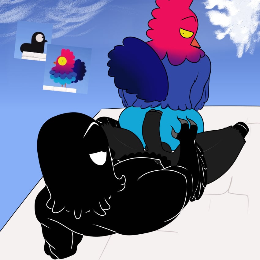 anthro anthro_on_anthro ass avian bird filledcrossiant grabbing_ass hot_dogging looking_back male male/male male_only the_amazing_world_of_gumball yaoi