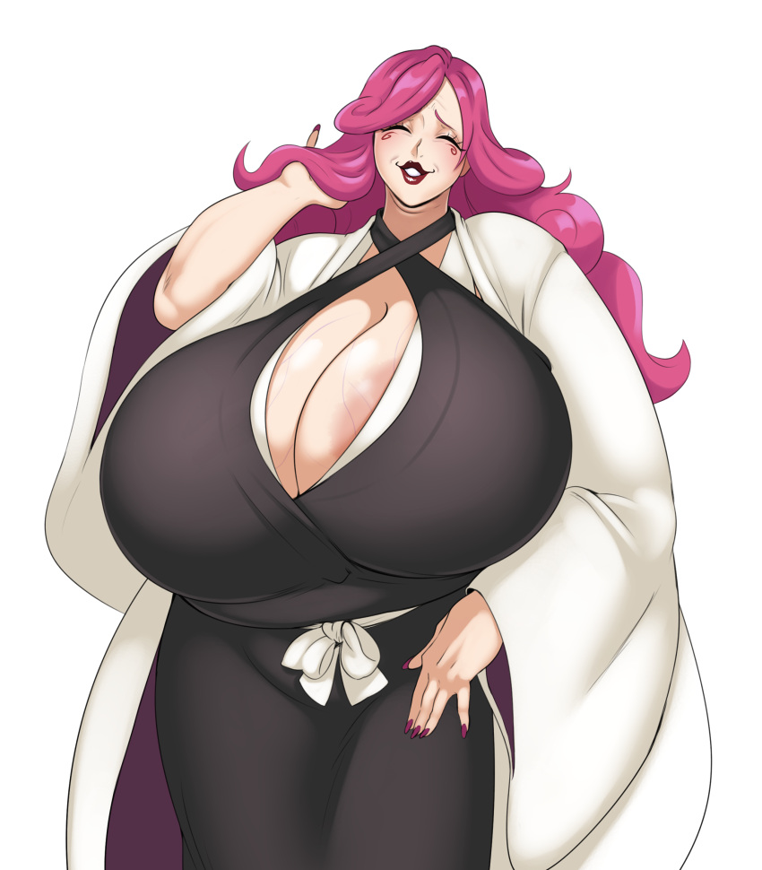 1girl 1girls big_breasts bleach chubby chubby_female cleavage clothed clothing enormous_breasts female_focus female_only hikifune_kirio huge_breasts kirio_hikifune long_hair mature_female purple_hair sundown sunnysundown voluptuous voluptuous_female wide_hips