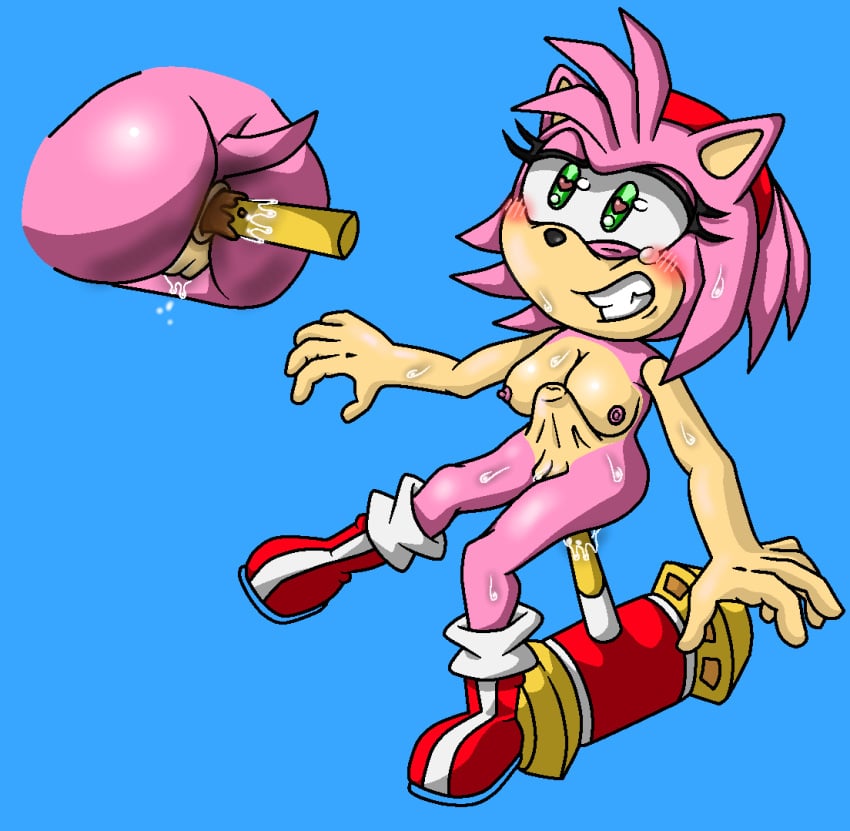 amy_rose anal anal_insertion anal_sex artist_request big_breasts blush fisting_ass masturbation object_insertion sega sonic_the_hedgehog_(series)