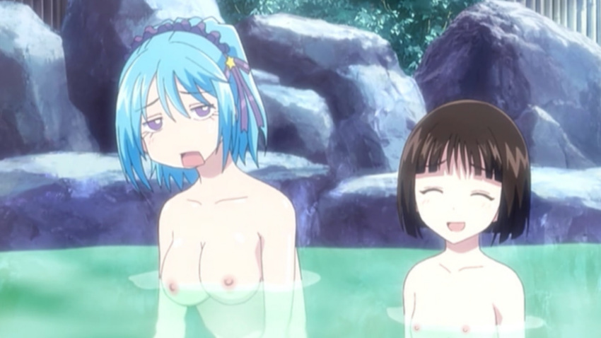 breasts kurono_kurumu kurumu_kurono nipples nude onsen rosario_+_vampire rosario_to_vampire rosario_vampire sendou_yukari yukari_sendo