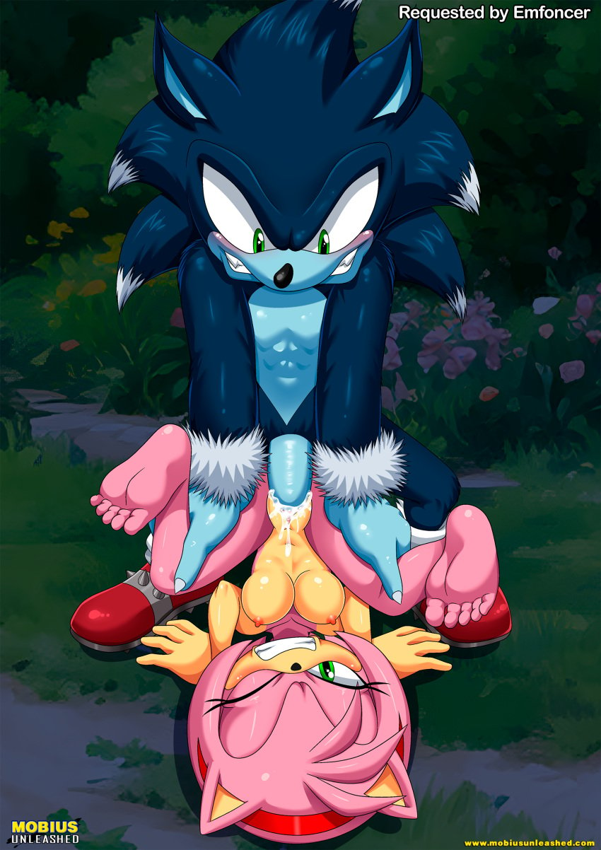 1boy 1girl amy_rose anthro barefoot bbmbbf blush breasts cum cum_in_pussy cum_inside male male/female mobius_unleashed nipples nude one_eye_closed palcomix penis pussy r**e sega sex sharp_teeth shoes sonic_the_hedgehog sonic_the_hedgehog_(series) sonic_the_werehog sonic_unleashed teeth vaginal vaginal_penetration vaginal_sex