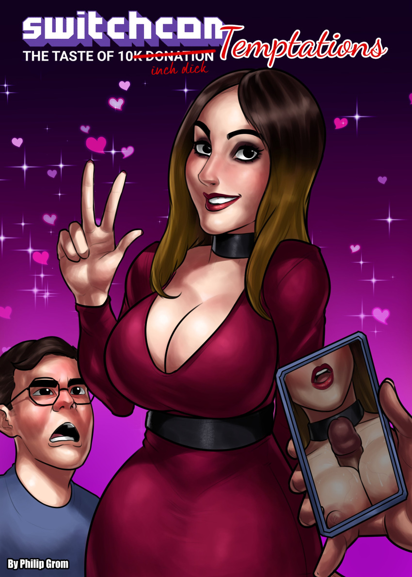 1girl arigameplays big_breasts big_breasts blonde_hair blush breasts brown_eyes brown_hair cheating cheating_wife choker e-girl female_focus hourglass_figure instagram juansguarnizo lipstick long_hair makeup onlyfans philipgrom spanish_text streamer streaming switchcon:_the_taste_of_10_inch_dick_temptations_(comic) tagme text translation_request twitch twitch.tv twitch_thot twitter two_tone_hair wide_hips youtube youtube_hispanic youtuber_girl