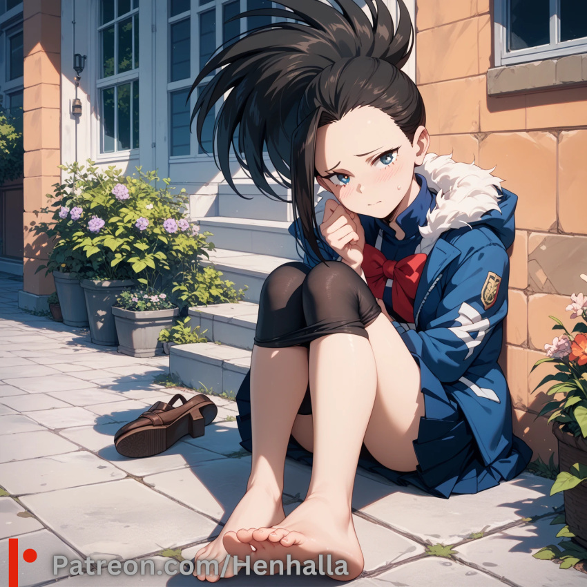 1girl 1girls ai_generated big_breasts breasts dress henhalla momo solo_female yaoyorozu_momo young younger_female