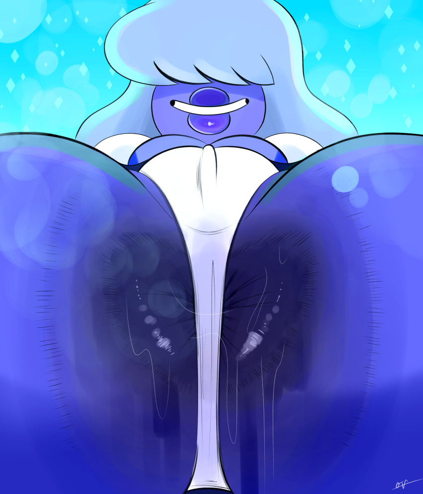 1girl anus_focus ass asshole_focus big_ass big_lips blue_anus blue_lips butthole dark_blue_anus fat_ass image light_blue_hair panties pussy_visible_through_panties sapphire_(steven_universe) steamy_anus steamy_ass steven_universe underwear wet_anus white_panties