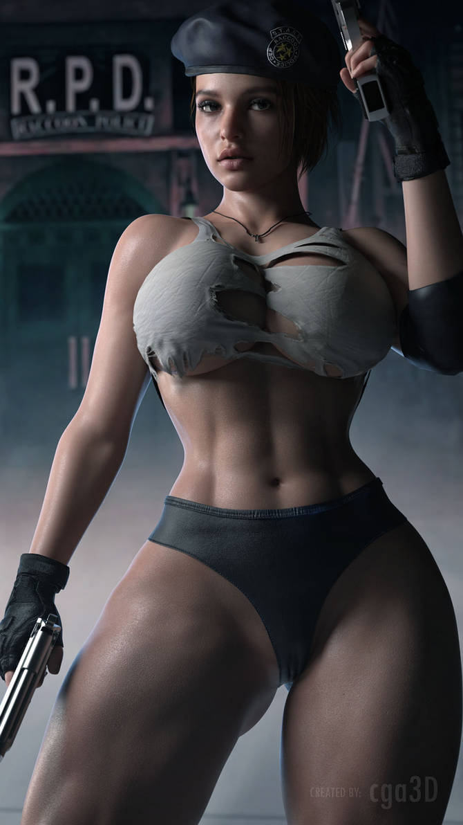 1girl 3d 3d_(artwork) abs alluring athletic_female beret big_ass big_breasts breasts_out bubble_ass bubble_butt capcom casual cga3d curvaceous curvy curvy_female curvy_figure erotichris exposed_breasts female_abs female_only firearm fit fit_female front_view handgun handwear headwear hourglass_figure human jill_valentine jill_valentine_(sasha_zotova) legwear neckwear pale_skin patreon_username pawg resident_evil resident_evil_3 resident_evil_3_remake s.t.a.r.s tactical_gear tactical_nudity thick thick_ass thick_thighs thong torn_clothes torn_clothing torn_shirt twitter_username voluptuous voluptuous_female weapon wide_hips