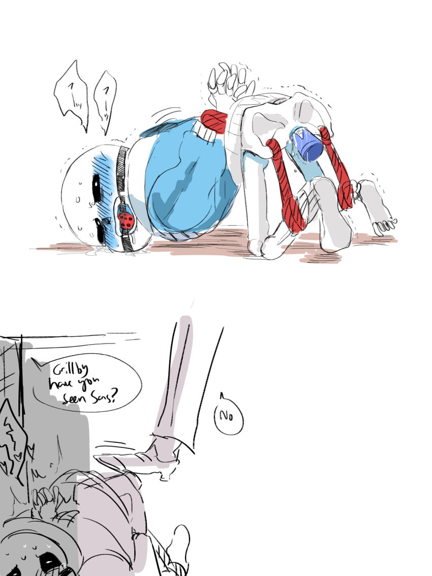 2boys 2d anal animated_skeleton ball_gag bottom_sans bottomless bound_legs creampiesummer debt debt_repaid digital_media_(artwork) dildo dildo_insertion dildo_penetration duo english_text gagged grillby hidden humanoid male male/male male_focus male_only monster monster_boy possible_rape questionable_consent sans sans_(undertale) sansby skeleton solo_focus text text_bubble tied_hands tied_up top-down_bottom-up tumblr uke_sans undead undertale undertale_(series) video_games white_background yaoi