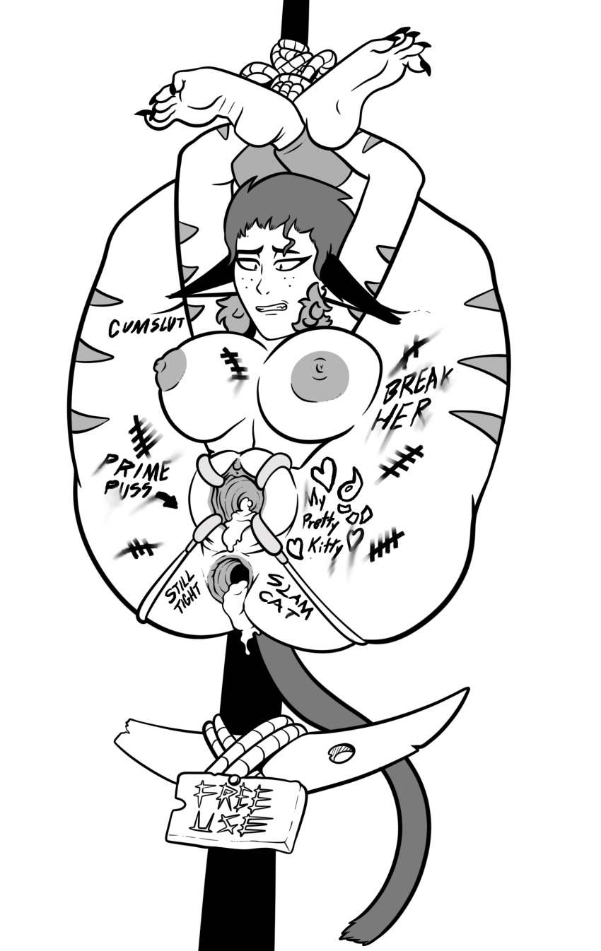 1girl 1girls body_writing bondage catra cum_in_ass cum_in_pussy defeated dripping_cum female_only futanari futanari_on_female gape gaping gaping_anus implied_futanari impregnation netflix public public_use pussy r**e scorpia_(she-ra) she-ra_and_the_princesses_of_power stretched_pussy tied tied_up zeliel zelieldraws