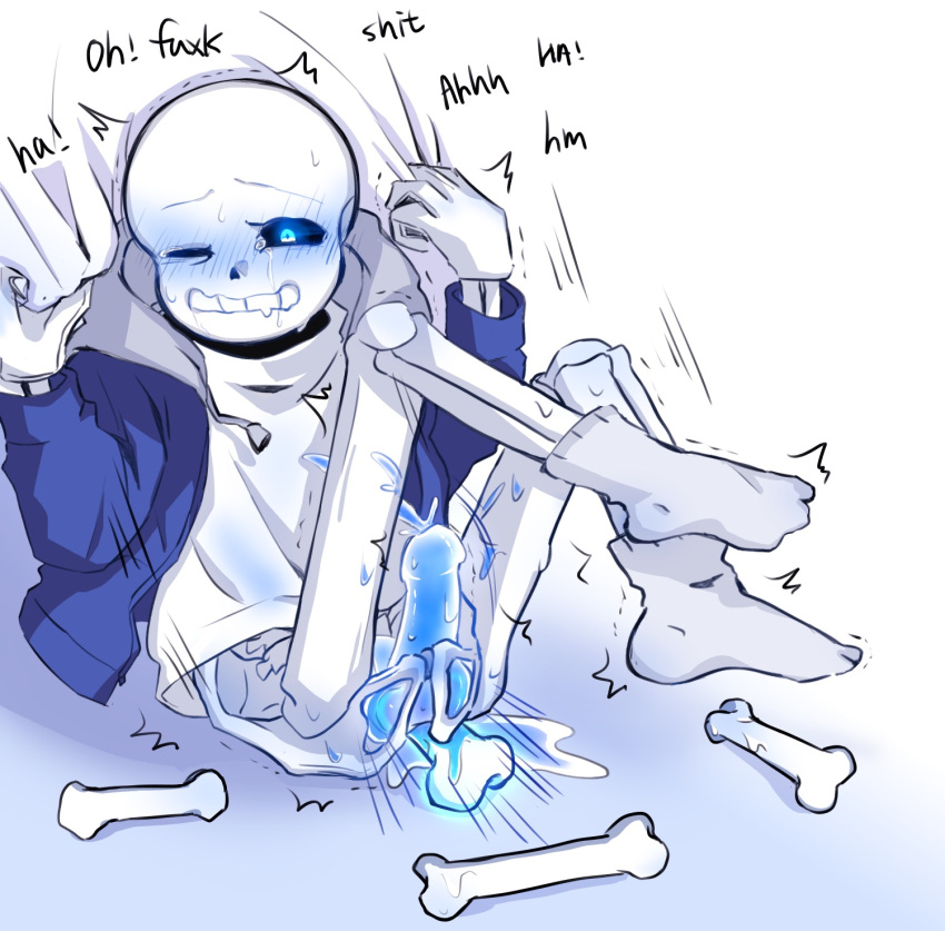 1boy 2021 2d anal animated_skeleton blue_blush blue_cum blue_hoodie blue_jacket blue_penis blush bone bottom_sans bottomless bottomless_male crying cum cum_while_penetrated digital_media drooling ectopenis ectoplasm ejaculation erection fluids genital_fluids genitals hood hood_down hooded_jacket humanoid implied_masturbation insertion jacket male male_focus male_only male_penetrated monster monster_boy object_insertion okmaway penetration penis profanity sans_(undertale) skeleton socks solo solo_male submissive submissive_male sweat tears undead undertale undertale_(series)