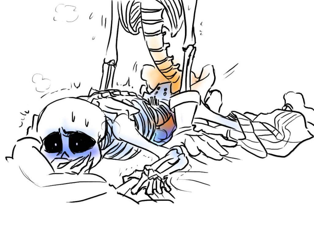2boys 2d anal animated_skeleton artist_request blue_blush blush bottom_sans brother/brother brothers covering_own_mouth digital_media duo ectopenis fontcest from_behind_position gloves gloves_only grabbing_sheets gripping_sheets humanoid incest intraspecies male male/male male_focus male_only male_out_of_frame monster monster_boy nude on_stomach pants_around_one_leg papyrus_(undertale) papysans partial_male penetration penis sans_(undertale) sex sibling_incest siblings skeleton solo_focus sweat third-party_source top_papyrus undead undertale undertale_(series) unseen_male_face video_game_character video_games yaoi