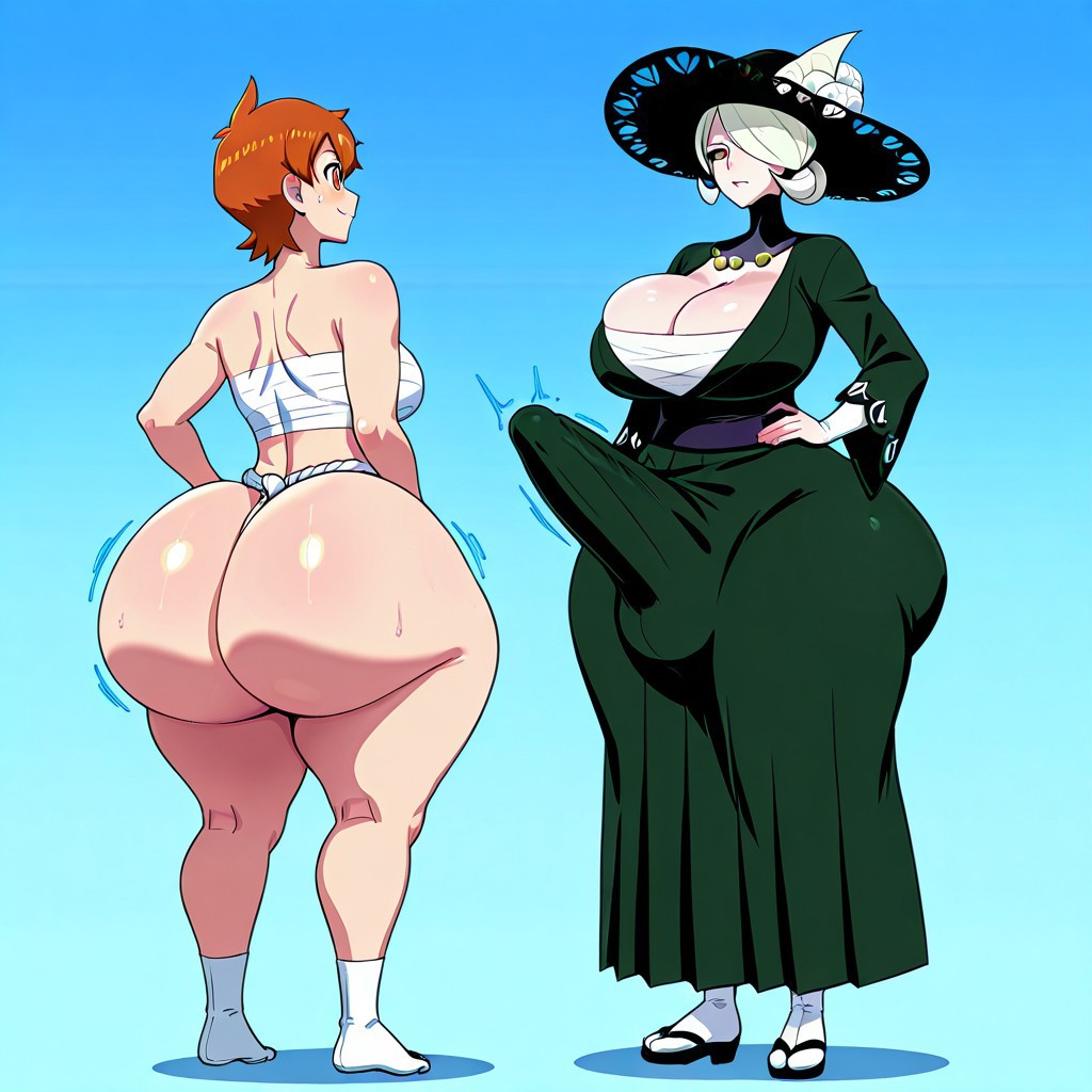 1futa 1girl ai_generated ass ass big_ass big_ass big_breasts breasts cogito_(pokemon) erection erection_under_clothes fundoshi fundoshi_futanari fundoshilover101 futanari game_freak huge_ass huge_ass huge_breasts nintendo pokemon