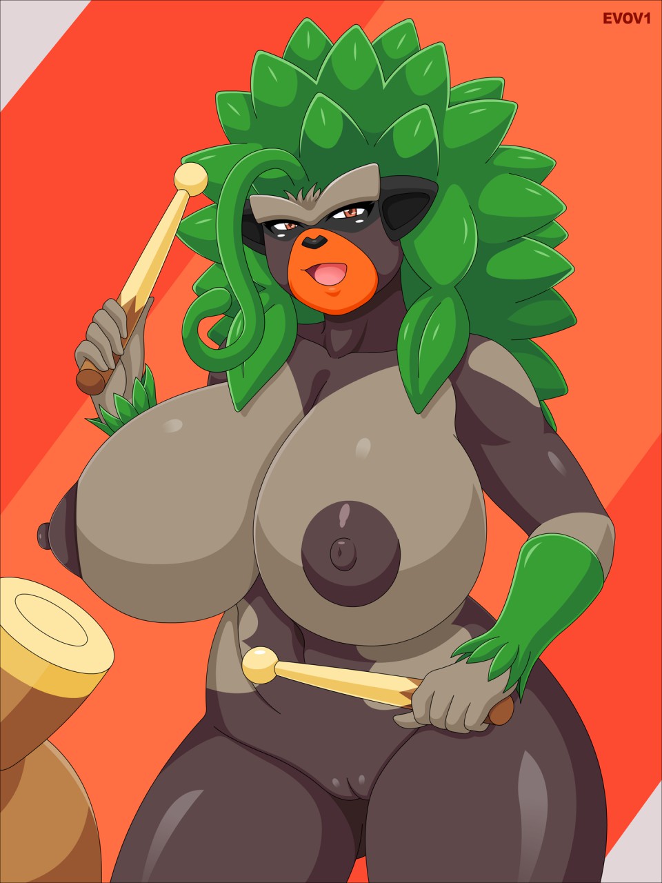 1girl big_ass big_breasts evov1 female furry