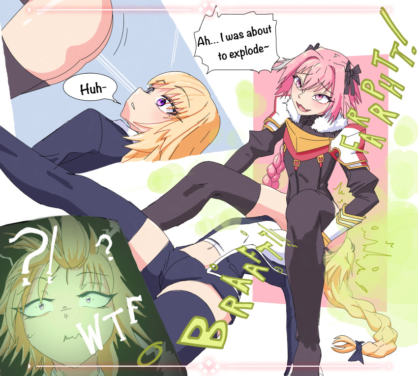 aroused ass_on_face astolfo_(fate) beefpyro blonde_hair breasts dominant_femboy dominant_male face_in_ass facesitting fart fart_fetish farting farting_in_mouth farting_on_face force_feeding f****d helpless male/female male_facesitting_female miku_hatsune mouth_on_ass pink_hair powerless pyroartdump pyrosinical sweat sweating trapped