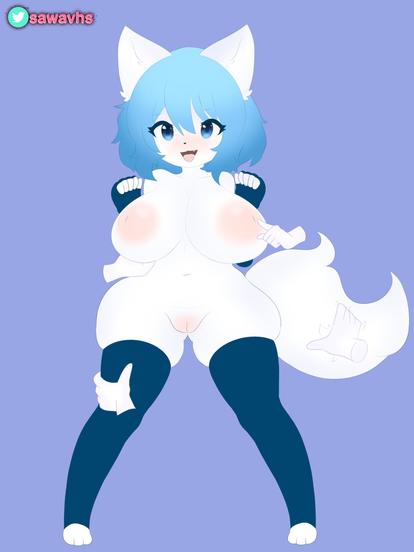 1girl big_ass big_breasts female furry wolf wolfychu