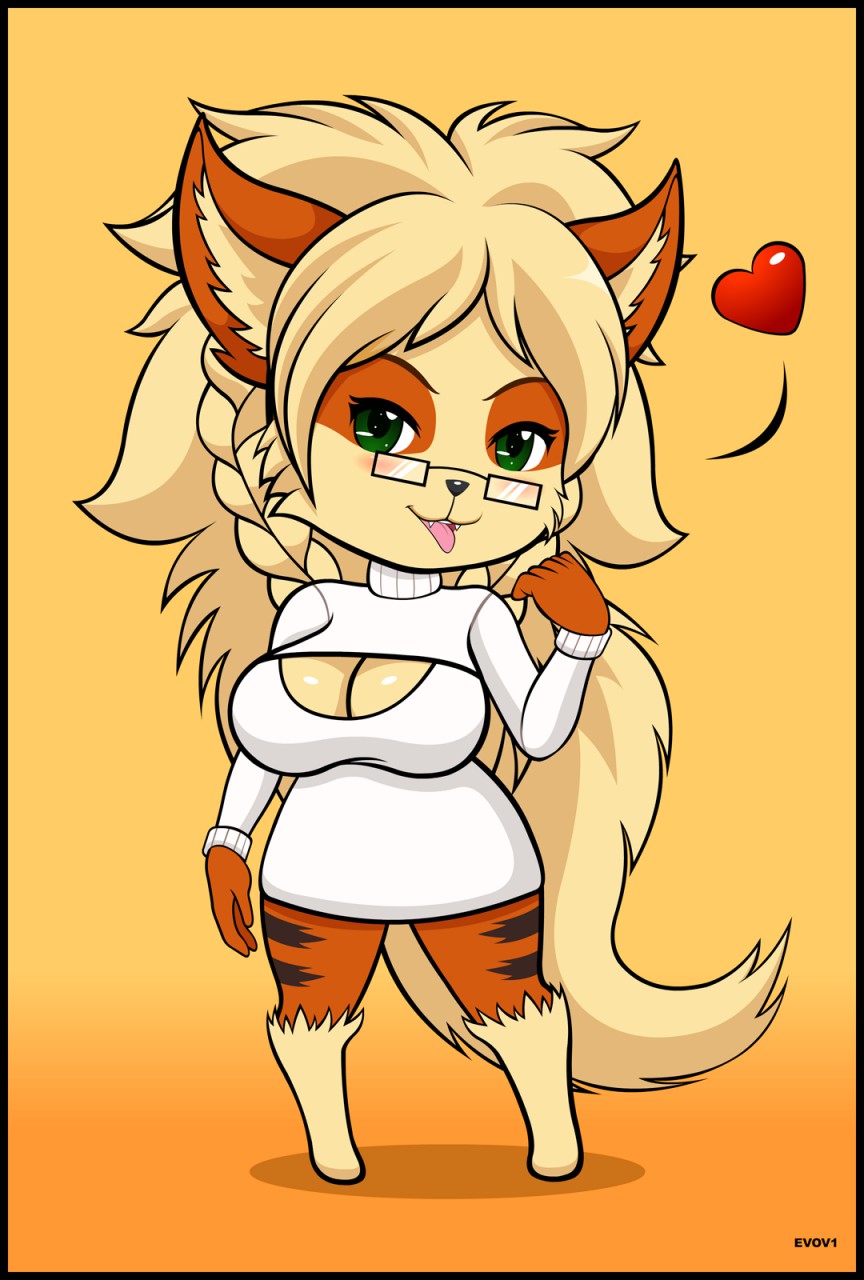 1girl big_breasts evov1 female furry