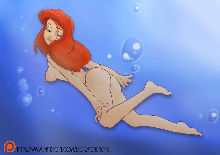 1girl alukard1991 bormotunchik disney exhibitionism female nude princess_ariel solo the_little_mermaid underwater
