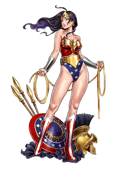 1girl ahoge amazon arms_at_sides bangs bare_legs bare_shoulders black_hair blue_eyes blue_leotard boots bracer breasts clenched_hands collarbone dc_comics dcau diana_prince earrings expressionless female_only female_solo floating_hair footwear full_body helmet heroine high_heel_boots high_heels highleg highleg_leotard holding holding_rope jewelry justice_league justice_league_unlimited lasso_of_truth legs leotard lips lipstick long_hair looking_to_the_side makeup medium_breasts mound_of_venus multicolored_clothes multicolored_leotard neck parted_bangs parted_lips pink_lipstick red_boots red_earrings red_footwear red_high_heel_boots red_high_heels red_leotard rope serious shield simple_background spear standing star_(symbol) star_earrings star_print strapless strapless_leotard superheroine themysciran tiara two-tone_leotard two_tone_clothing weapon white_background wonder_woman wonder_woman_(series) yamashita_shun'ya