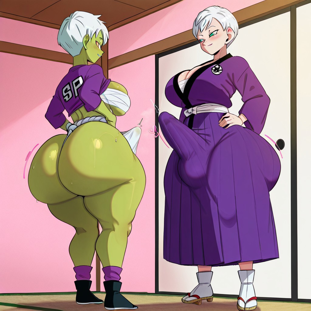 2futas ai_generated ass ass big_ass big_ass big_breasts breasts cheelai dragon_ball erection erection_under_clothes fundoshi fundoshi_futanari fundoshilover101 futanari huge_ass huge_ass huge_breasts shounen_jump