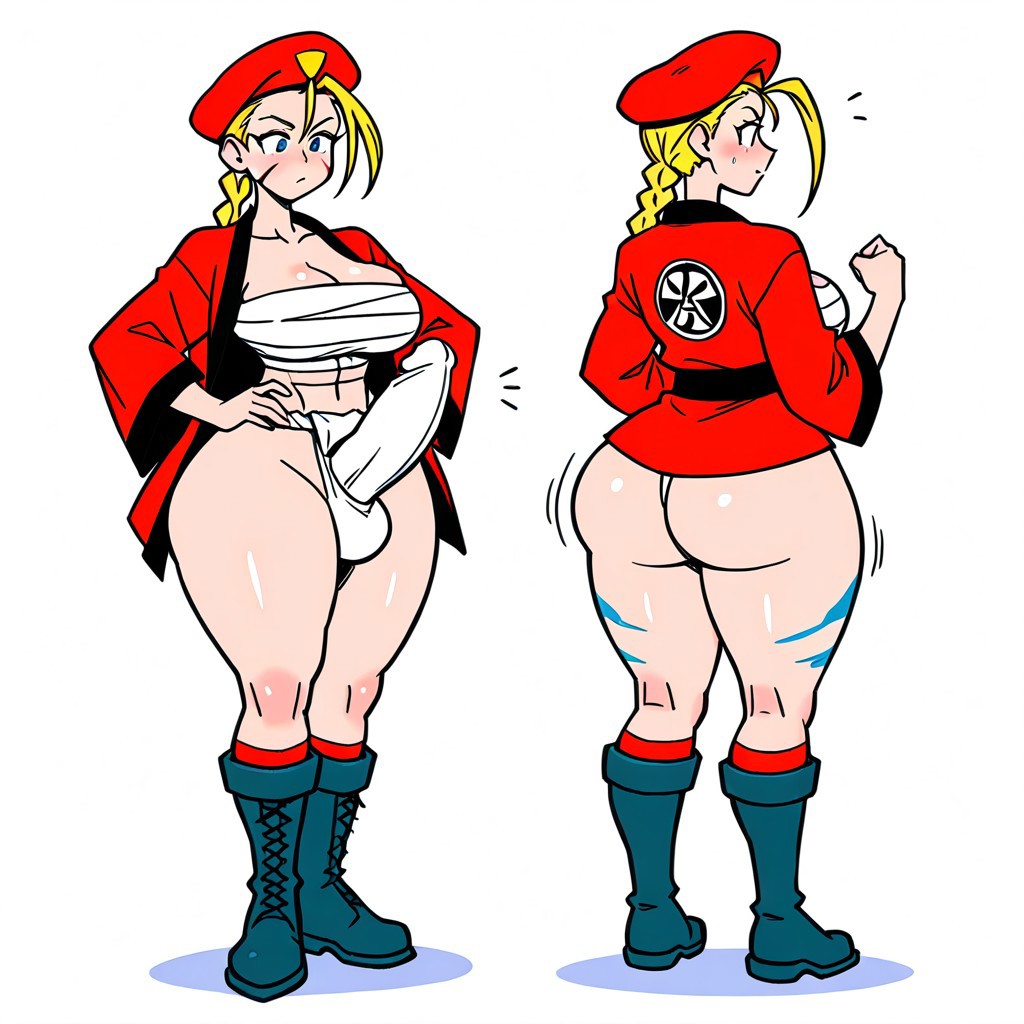 1futa 1girl ai_generated ass ass big_ass big_ass big_breasts breasts cammy_white capcom erection erection_under_clothes fundoshi fundoshi_futanari fundoshilover101 futanari huge_ass huge_ass huge_breasts street_fighter
