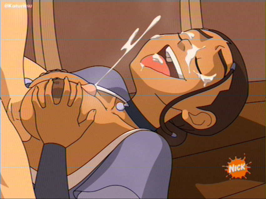 1boy 1girl areola artist_name avatar:_the_last_airbender between_breasts big_penis breast_squeeze breasts brown_hair bwc cfnm choker closed_eyes clothed clothed_female clothed_female_nude_male clothing completely_nude completely_nude_male cum cum_on_face cum_on_tongue cumming dark-skinned_female dark_areolae dark_nipples dark_skin duo ejaculation ejaculation_between_breasts faceless faceless_male facial female_focus genitals hetero interracial katara koturitsu light-skinned_male light_skin lying male_on_top medium_breasts nickelodeon nipples no_bra nude nude_male on_back open-mouth_smile open_mouth open_smile orgasm outercourse paizuri penis penis_between_breasts sex short_hair smile straight teeth titfuck titjob tongue tongue_out unseen_male_face upper_body upper_teeth vhs_filter