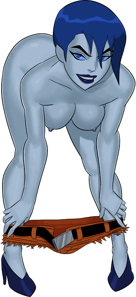 1girl bent_over big_breasts black_lipstick blue_eyes blue_footwear blue_hair blue_high_heels blue_lipstick blue_sclera breasts cleavage collarbone completely_nude completely_nude_female dc_comics dcau female_only female_solo footwear full_body grey_skin grin hair_between_eyes half-closed_eyes hanging_breasts high_heels justice_league justice_league_unlimited killer_frost lips lipstick looking_at_viewer makeup matching_hair/eyes medium_breasts naked_footwear naked_high_heels naughty_face nipples nude nude_female orange_clothing pale-skinned_female pale_skin parted_lips short_hair smile standing sunsetriders7 supervillainess thick_eyebrows transparent_background undressing villainess