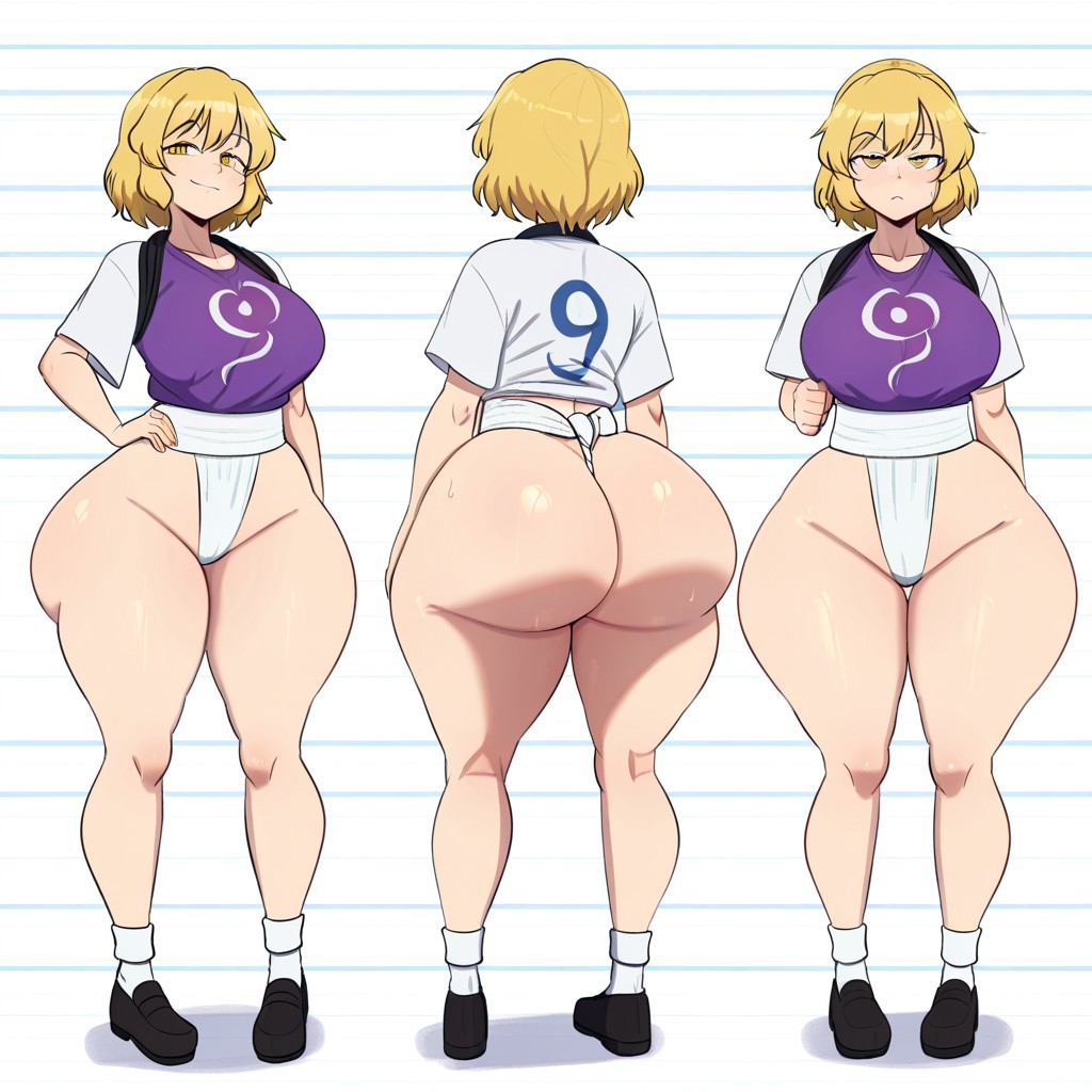 1girl ai_generated ass big_ass big_breasts breasts fundoshi fundoshilover101 huge_ass touhou yukari_yakumo