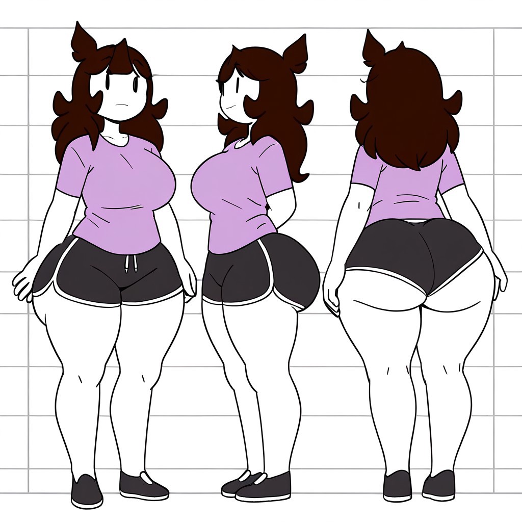 1girl ai_generated ass big_ass big_breasts booty_shorts breasts dolphin_shorts fundoshilover101 huge_ass jaiden jaiden_animations