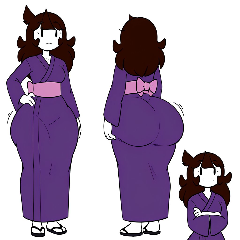 1girl ai_generated ass big_ass big_breasts breasts fundoshilover101 huge_ass jaiden jaiden_animations kimono