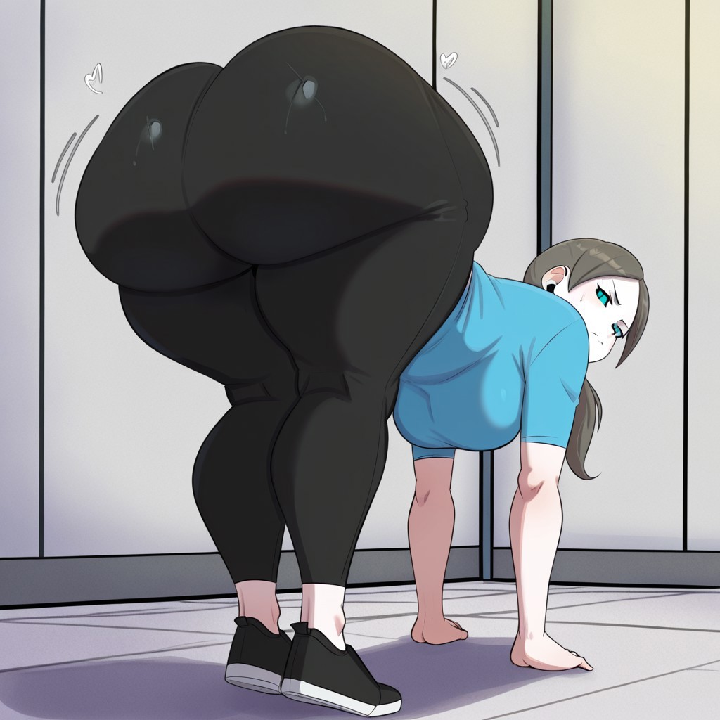 1girl ai_generated ass big_ass big_breasts breasts fundoshilover101 huge_ass nintendo wii_fit wii_fit_trainer