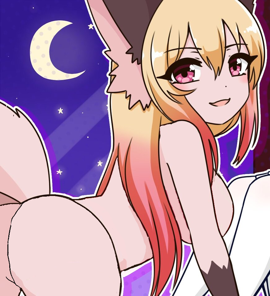 1girl ass female furry luna_(wolfychu) wolfychu