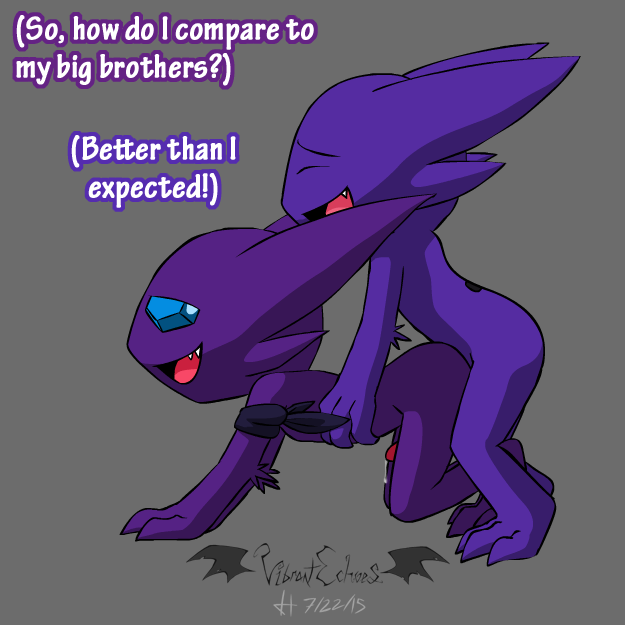 2boys anal anal_penetration anal_sex closed_eyes doggy_position male male/male male_only nintendo open_mouth penis pokemon sableye sex tongue vibrant_echoes yaoi