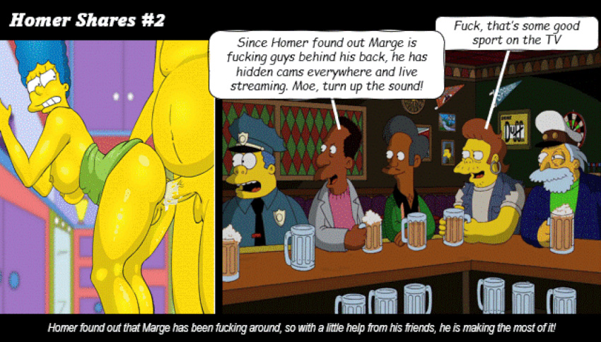 anal bent_over breasts erect_nipples erect_penis homer_simpson marge_simpson shaved_pussy the_simpsons thighs