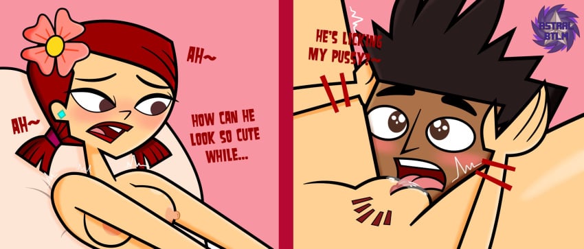 1boy 1girl 1girl 2025 accurate_art_style artist_logo artist_name astralbtlm blush blushed_face blushing_at_partner blushing_female blushing_male blushing_profusely breasts brown_eyes brown_hair brown_hair_male cartoon_network commission cute cute_face dark-skinned_male dark_skin dialogue duo duo_focus english english_dialogue english_text female_focus flower flower_in_hair hair_flower head_grab interracial licking licking_pussy light-skinned_female light_skin looking_at_another male male/female male_focus medium_breasts mike_(tdi) nude nude_female nude_male open_mouth pubic_hair pussy pussylicking red_hair red_hair_female red_pubic_hair redhead_female split_screen teletoon text total_drama:_revenge_of_the_island total_drama_(series) total_drama_island warner_bros warner_brothers wholesome zoey_(tdi)
