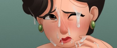 1girl after_bukkake after_facial black_hair coolerinker cum_on_face disney eye_contact facial female_only full-face_blush inker_comics inkershike looking_at_viewer mature_female milf ming_lee nude nude_female one_eye_closed pixar short_hair solo_female turning_red