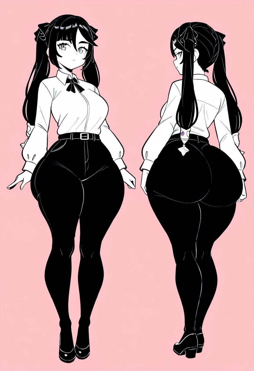 1girl ai_generated ass big_ass big_breasts breasts fundoshilover101 genshin_impact huge_ass mona_(genshin_impact)