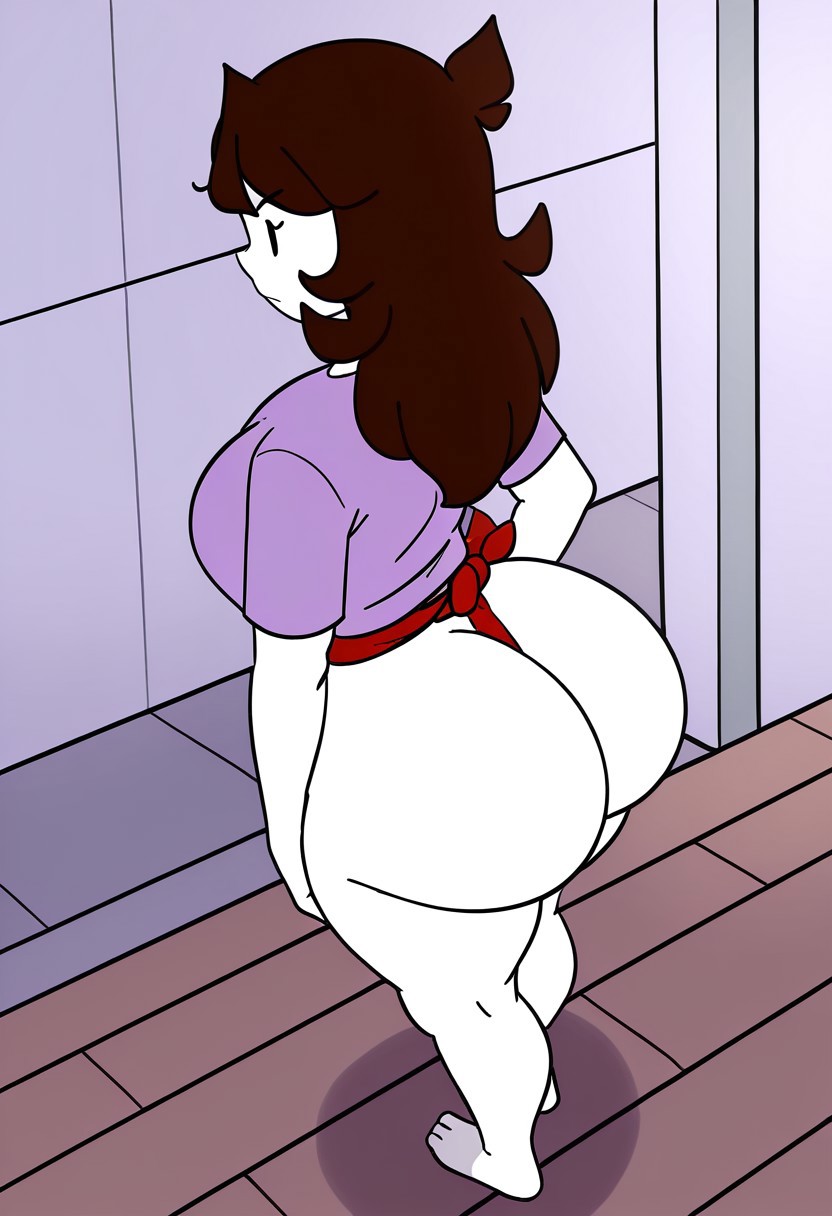 1girl ai_generated ass big_ass big_breasts breasts fundoshi fundoshilover101 huge_ass jaiden jaiden_animations