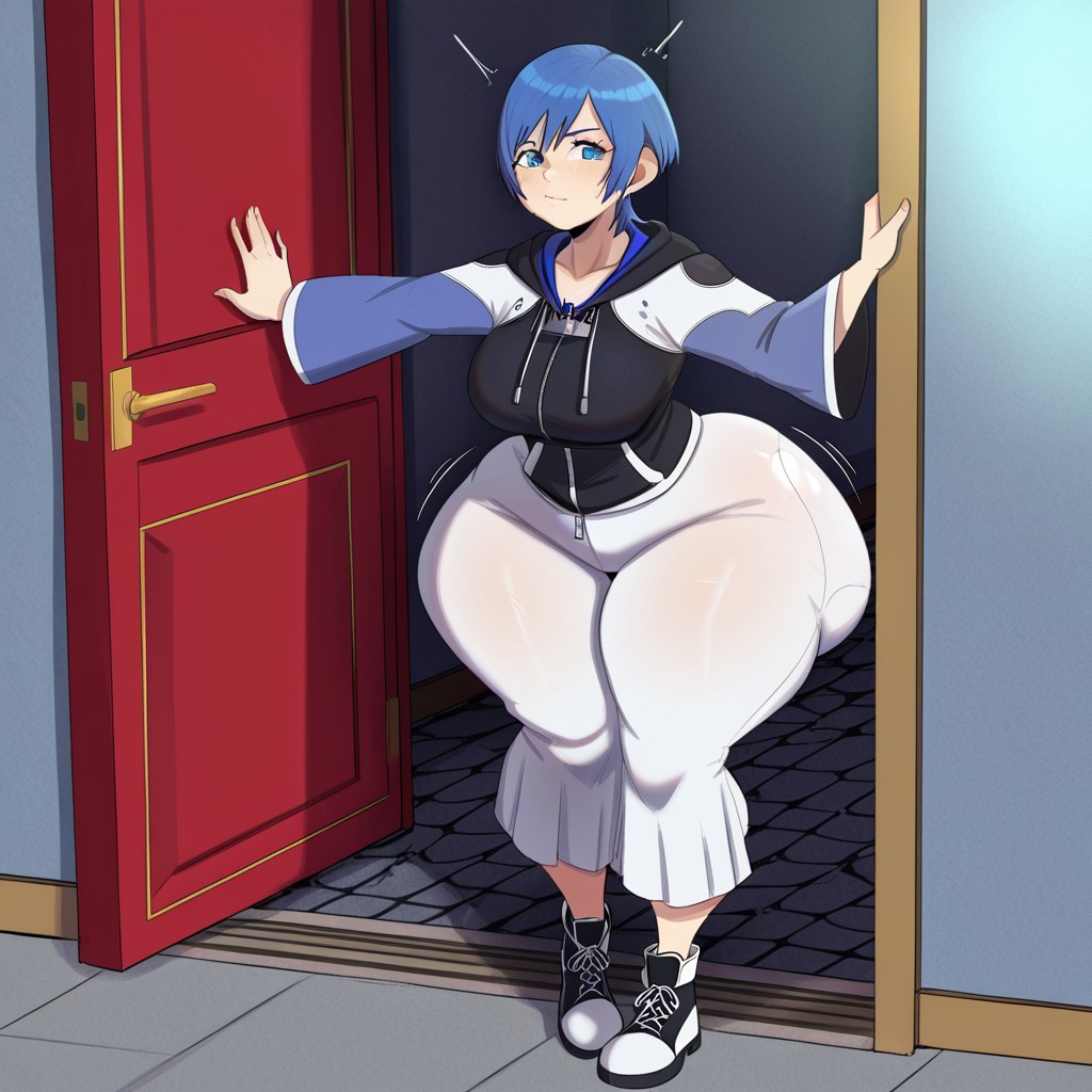 1girl ai_generated aqua_(kingdom_hearts) ass big_ass big_breasts breasts fundoshilover101 huge_ass kingdom_hearts square_enix