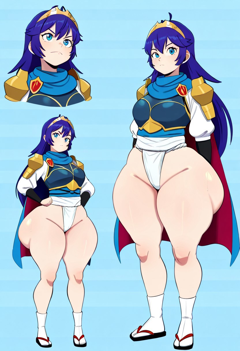 1girl ai_generated ass big_ass breasts fire_emblem fundoshi fundoshilover101 huge_ass lucina lucina_(fire_emblem) nintendo tabi_socks