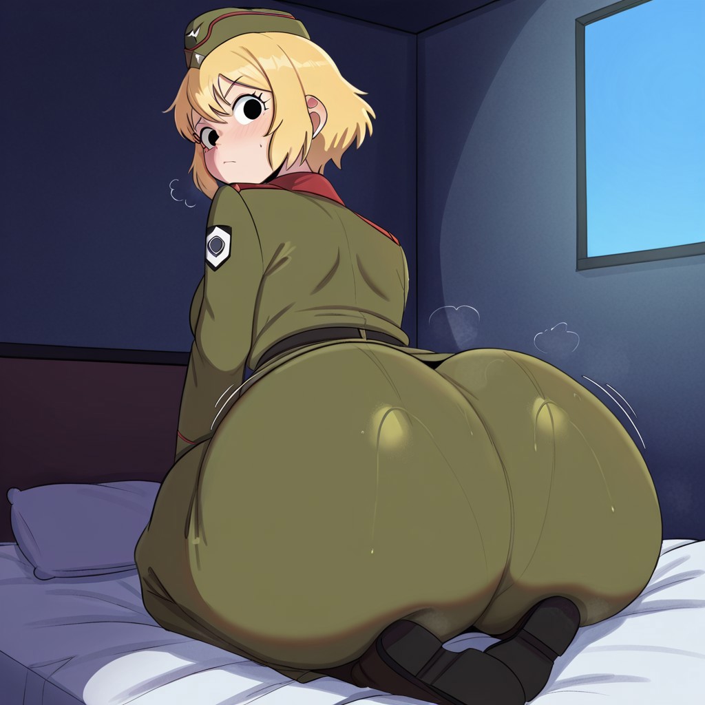 1girl ai_generated ass big_ass breasts fundoshilover101 huge_ass military military_girl original original_character