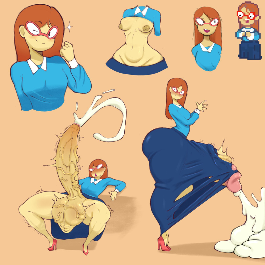 1futa 1girl areola balls balls_clench big_balls big_penis blush boobs_out bottom_heavy breasts breasts breasts_out buckteeth bulge_through_clothing clothed clothing cum ejaculation erection excessive_cum fat_ass futa_only futanari glasses hands-free handsfree_ejaculation high_heels huge_ass huge_balls huge_cock huge_penis huge_testicles human hyper_cock hyper_cum hyper_penis intersex kindergarten_(game) kindergarten_3 large_penis megamor mostly_clothed ms._lovelett nipples orgasm partially_clothed penis penis_visible_through_clothing red_hair sideboob skirt teacher testicle testicles_clench thick_ass thick_cum thick_thighs torn_clothes torn_skirt tremble_spikes veiny_balls veiny_cock veiny_penis veiny_testicles wide_hips