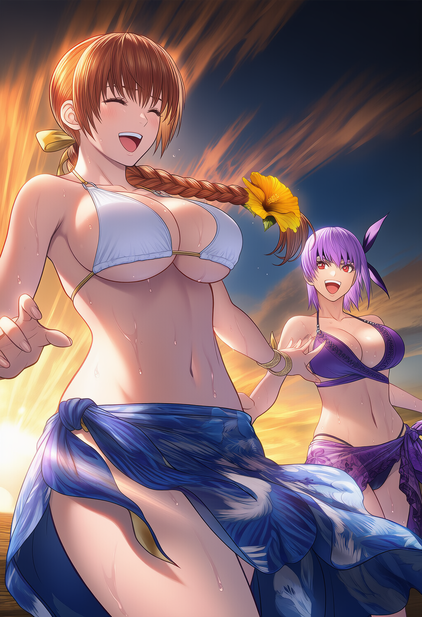 2_girls alluring auburn_hair ayane ayane_(doa) beach big_breasts cleavage dead_or_alive dead_or_alive_2 dead_or_alive_3 dead_or_alive_4 dead_or_alive_5 dead_or_alive_6 dead_or_alive_xtreme dead_or_alive_xtreme_2 dead_or_alive_xtreme_3 dead_or_alive_xtreme_3_fortune dead_or_alive_xtreme_beach_volleyball dead_or_alive_xtreme_venus_vacation fft666tatumaki kasumi kasumi_(doa) kunoichi lavender_hair magenta_eyes ocean pin_up silf silfs sunset tecmo