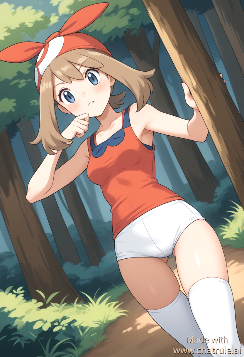 1girl anime anime_girl ass breasts haruka_(pokemon) legs may_(pokemon) red_bandana smile